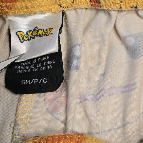Pokemon Mens Yellow Pikachu Jam Short Sleep Lounge Shorts Sz Small EUC - Picture 5 of 6
